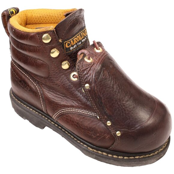 Carolina 6" Steel Toe Work Boot Men 7.5 Brown Leather Safety Oil Resistant CA508 - Picture 1 of 14